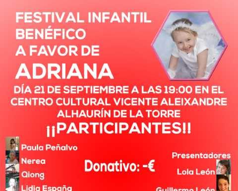El Festival Benéfico a favor de Adriana lo llevaran a cabo Niños