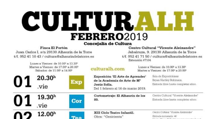 Agenda Culturalh febrero de 2019, Alhaurín de la Torre