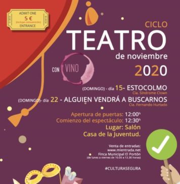 Las dos próximas funciones del Ciclo de Teatro se trasladan al domingo a las 12 del mediodía