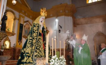 La Misa de Acción de Gracias oficiada por El Obispo de Málaga pone el broche de oro a Los Actos por el 75º Aniversario de La Virgen de la Soledad
