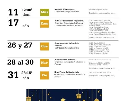 Agenda Culturalh Diciembre 2022