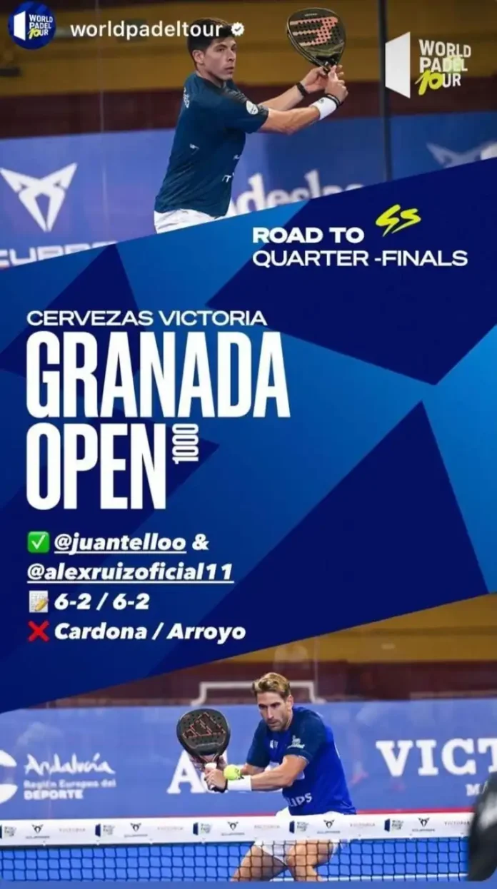 Álex Ruiz y Juan Tello, pareja de Pádel, pasan a Cuartos en el Open de Granada
