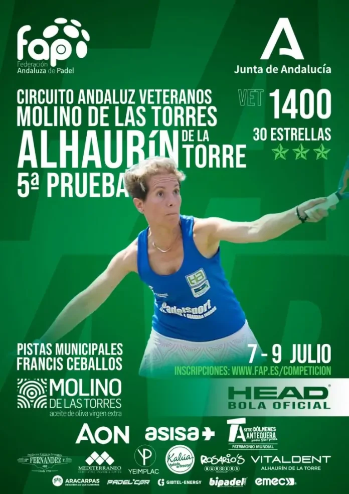 Los mejores jugadores veteranos de pádel de Andalucía se citan en Alhaurín del 7 al 9 de julio