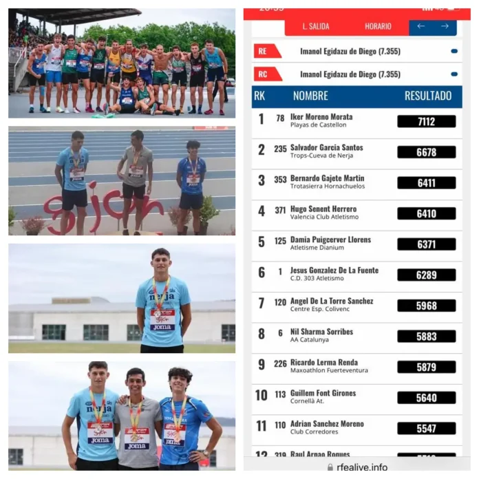 Salvador García, Subcampeon de España de Atletismo Sub18 en la modalidad de Decatlón