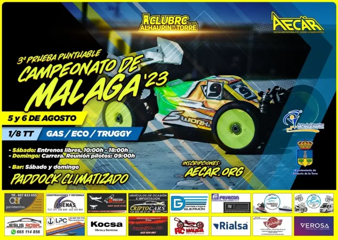 El Circuito de Radiocontrol acoge este próximo fin de semana la 3ª prueba del Campeonato de Málaga