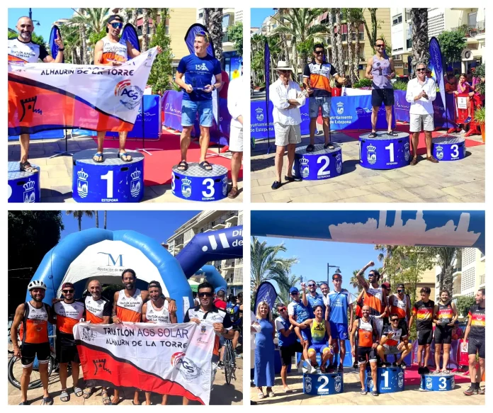 El CD Triatlón de Alhaurín de la Torre, ore por equipos en el Triatlón Estepona