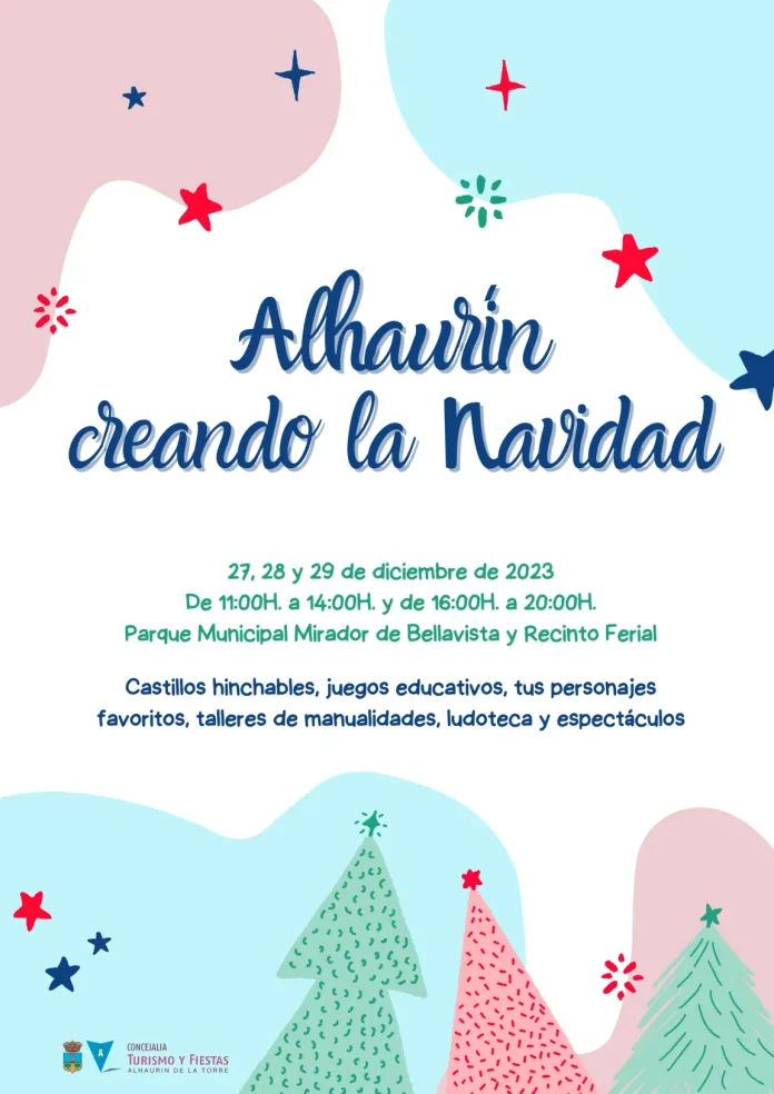 'Alhaurín creando la Navidad' regresa mañana al Parque Municipal MÁS INFORMACIÓN: El Parque Municipal del Mirador de Bellavista acoge el regreso un año más de 'Alhaurín creando la Navidad', el gran evento de ocio completamente gratuito destinado a los peques de la casa que organiza la Concejalía de Turismo y Fiestas que dirige Andrés García. Desde este miércoles 27 al viernes 29 de diciembre podrán disfrutar de numerosas actividades, juegos, talleres y espectáculos que se han preparado tanto para los que acudan en horario matinal desde las 11 a 14 horas como para el horario de la tarde de 16 a 20 horas. Tanto allí como en una zona anexa del Recinto Ferial habrá castillos hinchables, juegos educativos, talleres, la visita de personajes infantiles, cantajuegos y espectáculos de magia y pompas. Concretamente, tanto el miércoles como el jueves se podrá disfrutar de los castillos hinchables, los talleres y juegos navideños. El viernes 29 se ha previsto como un día dedicado a la factoría Disney con la visita de sus personajes principales y actividades con los mismos. Las actuaciones y horarios que se han previsto son los siguientes: El miércoles a las 12:00 y 19:30 horas cantajuegos y de 17:30 a 18:30 horas un espectáculo de magia. El jueves a las 12:00 y 16:30 horas cantajuegos y de 18:00 a 19:00 horas espectáculo de pompas gigantes. Por último, el viernes 29, a las 12:00 y 16:30 cantajuegos y de 18:00 a 19:00 espectáculo de circo. Este evento ya es un clásico de la Navidad alhaurina y forma parte del completo programa de actos que se ha preparado desde el Área de Fiestas y Turismo para que todos los públicos puedan tener su hueco en estos días de fiestas y vacaciones para muchos.