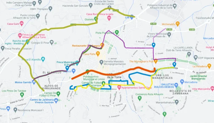 mapa trayectos alternativos_12_26_2023 La Policía Local de Alhaurín de la Torre informa sobre los itinerarios alternativos el día de la Cabalgata de Reyes