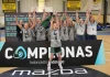 Las alhaurinas Alba Díaz y Ángela Rodríguez, junto a la entrenadora del CBAT, Mónica Rojo, Oro con Las Selección Malagueña de Minibasquet