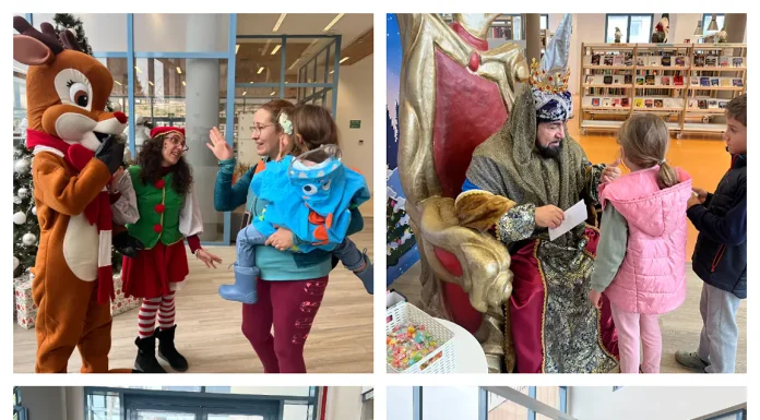 El Cartero Real, Rodolfo el Reno y el Elfo visitan a los pequeños lectores en la Biblioteca Pública