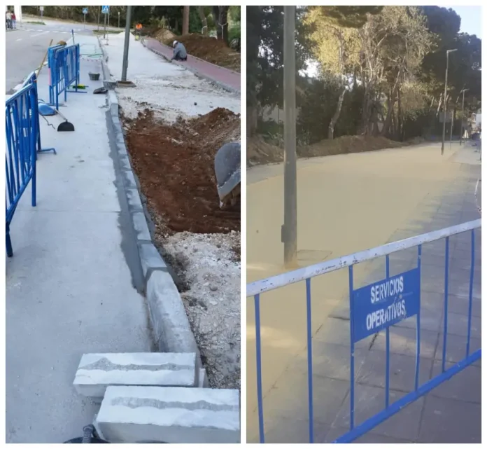 El Ayuntamiento mejora la acera frente al colegio Maruja Mallo de Taralpe