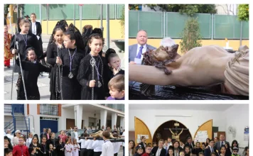 Los Alumnos del Colegio Diocesano del Peñón celebran un Vía Crucis por las calles de la barriada
