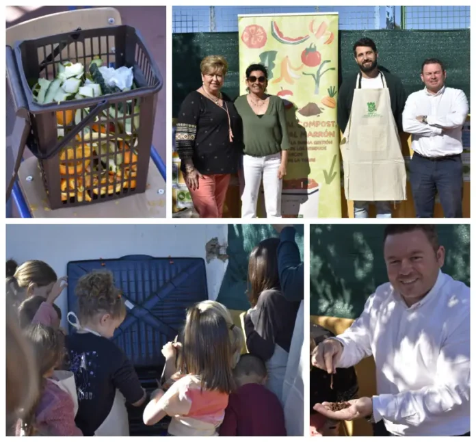 El alumnado de la escuela de La Alquería disfruta con otro taller de compostaje
