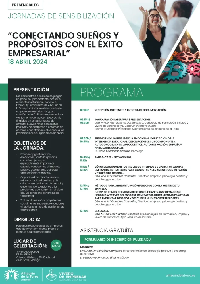 El Vivero de Empresas de Alhaurín de la Torre acoge el día 18 unas jornadas gratuitas de sensibilización