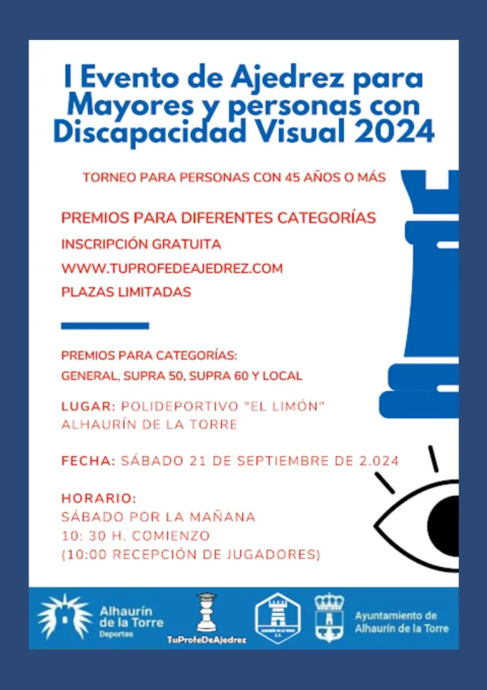 Alhaurín de la Torre acoge el I Evento de Ajedrez para Mayores y Personas con Discapacidad Visual