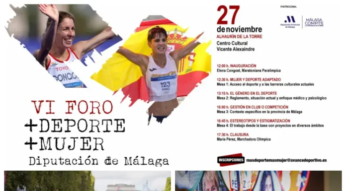 María Pérez y Elena Congost participan en el VI Foro Más Deporte, Más Mujer Diputación Provincial de Málaga que se celebra este miércoles en Alhaurín de la Torre
