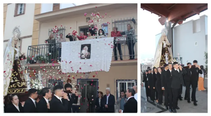 La Virgen de Luz y Ánimas preside un rosario en el día de su festividad