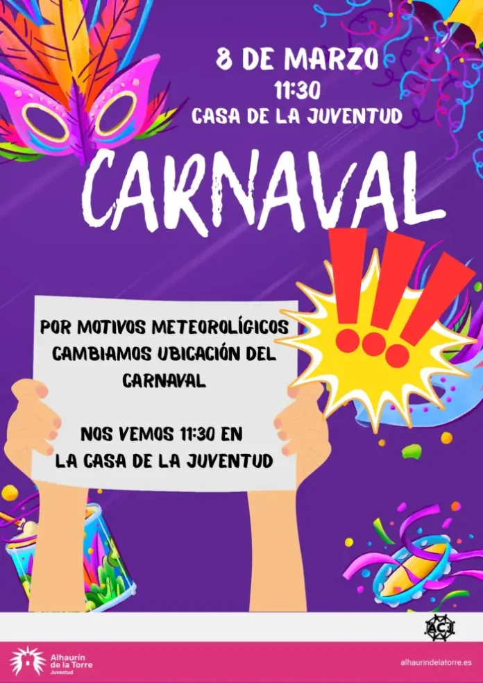 El Carnaval del 8 de marzo en Alhaurín de la Torre cambia de ubicación por la previsión de lluvias