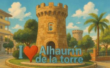 Ilustración tipo Ghibli inspirada en Alhaurín de la Torre