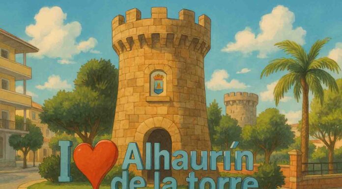 Ilustración tipo Ghibli inspirada en Alhaurín de la Torre