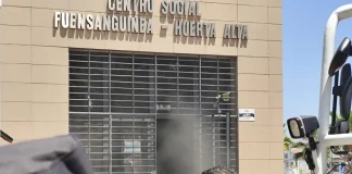 Rápida actuación de los servicios de emergencia ante un incendio en el Centro Social de Fuensanguínea
