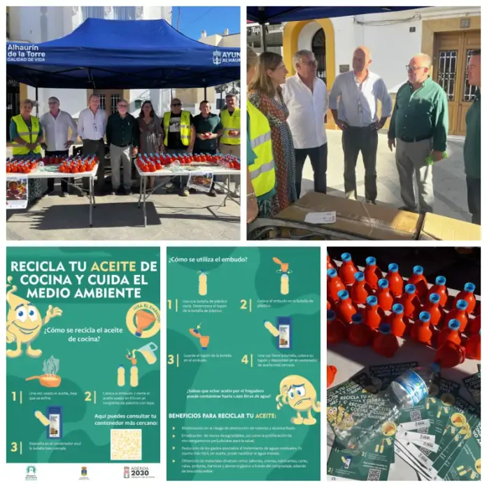 Alhaurín de la Torre cuadruplica las cifras de reciclaje de aceite vegetal usado