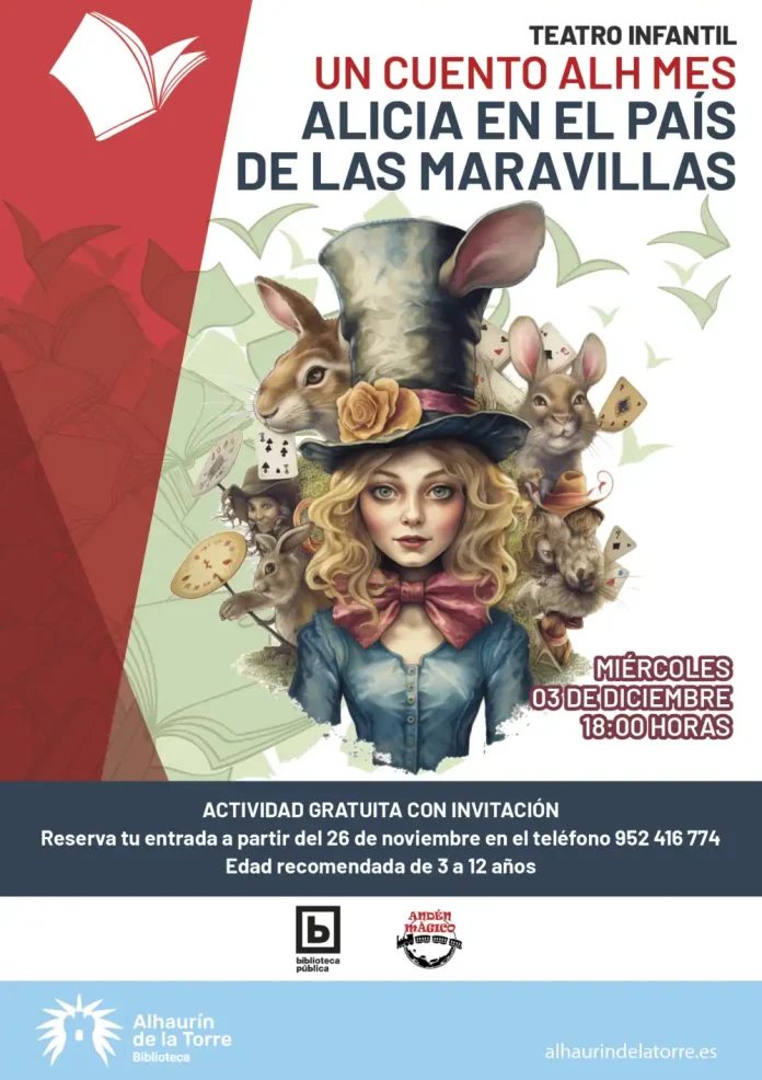 La actividad ‘Un Cuento ALH Mes’ regresa el 3 de diciembre con Alicia en el País de las Maravillas
