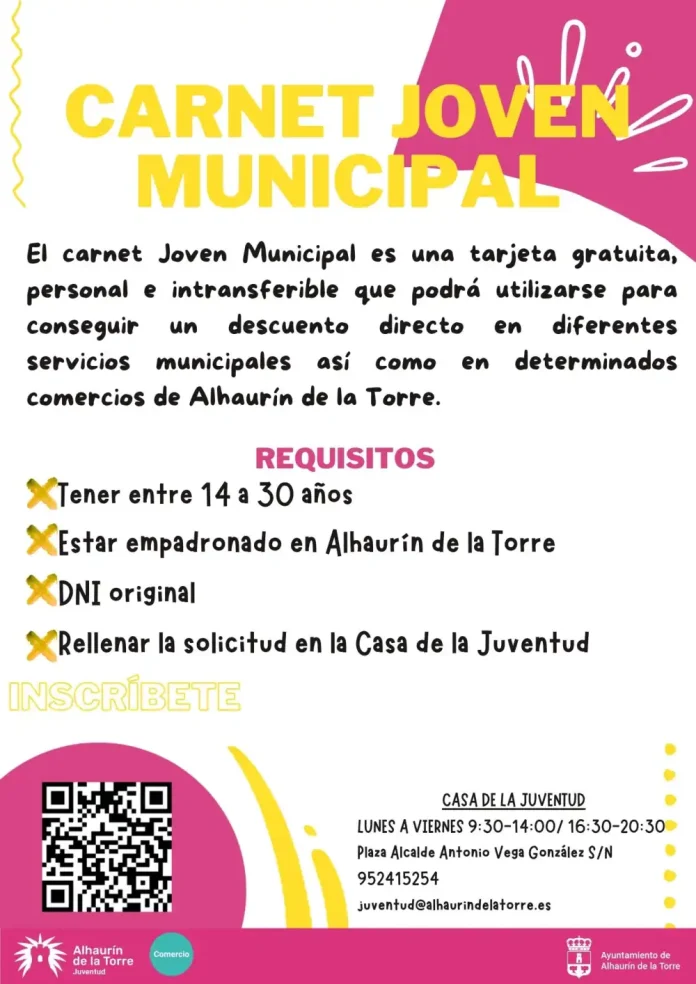 Alhaurín de la Torre ofrecerá un carné joven con descuentos en negocios y actividades