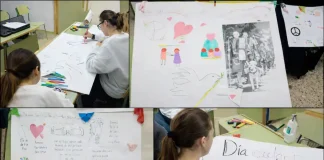 Trabajos de alumnado extranjero de Atal para el Día de la paz y la No Violencia en el Instituto Juan Ramón Jiménez de Málaga.