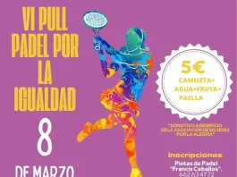 El 8 de marzo se celebra la VI Edición de la Pull de Pádel por La Igualdad
