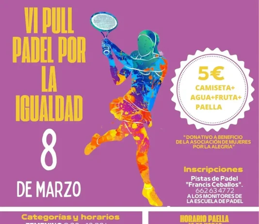 El 8 de marzo se celebra la VI Edición de la Pull de Pádel por La Igualdad