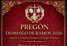 Este sábado, 28 de febrero, tendrá lugar el pregón del Domingo de Ramos 