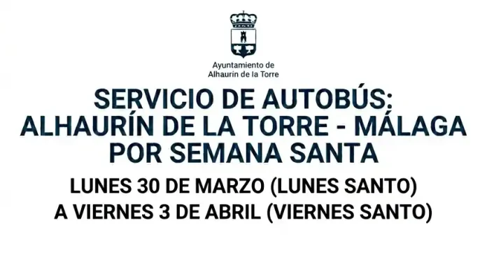Servicio de autobús Alhaurín de la Torre – Málaga en Semana Santa