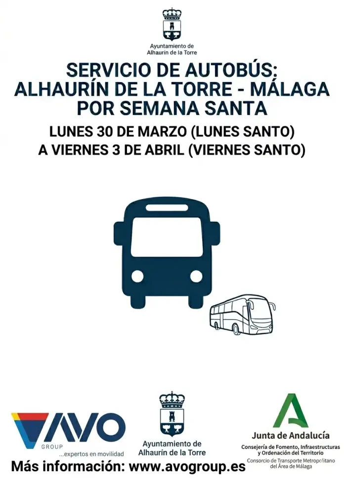 Servicio de autobús Alhaurín de la Torre – Málaga en Semana Santa