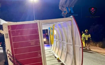 La rápida respuesta de los servicios de emergencia evitó consecuencias mayores tras el vuelco de un tren turístico en Cártama