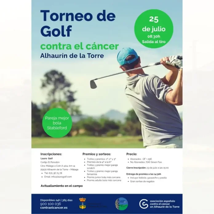 Alhaurín de la Torre impulsa el I Torneo de Golf Contra el Cáncer en Lauro Golf para recaudar fondos para la investigación Alhaurín de la Torre impulsa el I Torneo de Golf Contra el Cáncer en Lauro Golf para recaudar fondos para la investigación