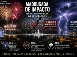 Fuegos de Feria, seísmo y tormenta: una noche de emociones en Alhaurín de la Torre