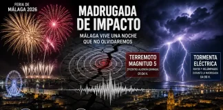 Fuegos de Feria, seísmo y tormenta: una noche de emociones en Alhaurín de la Torre