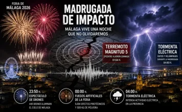Fuegos de Feria, seísmo y tormenta: una noche de emociones en Alhaurín de la Torre