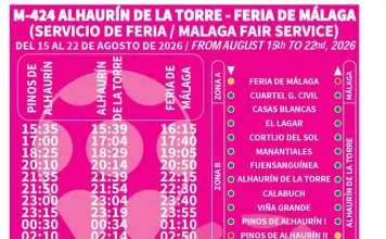Más autobuses desde Alhaurín de la Torre para disfrutar de la Feria de Málaga 2026 sin preocuparse por el coche