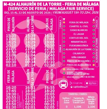 Más autobuses desde Alhaurín de la Torre para disfrutar de la Feria de Málaga 2026 sin preocuparse por el coche