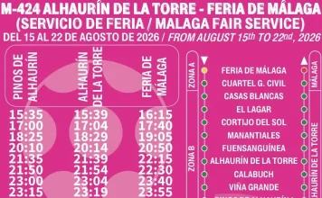 Servicio de bus entre Alhaurín de la Torre y el recinto ferial de Cortijo de Torres
