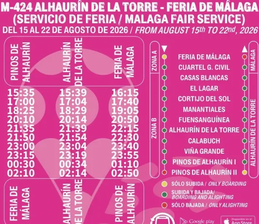 Servicio de bus entre Alhaurín de la Torre y el recinto ferial de Cortijo de Torres