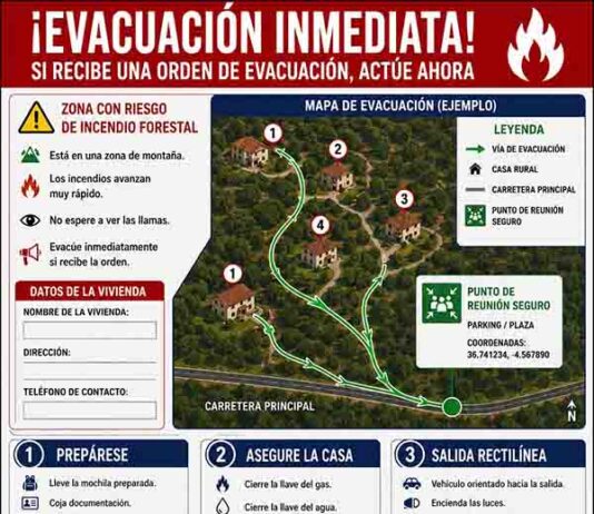 La Diputación participa en una campaña dirigida a viviendas rurales sobre cómo actuar en caso de un incendio forestal
