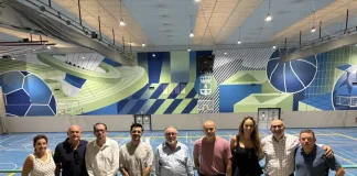 Un innovador mural otorga una imagen más moderna al Polideportivo El Limón
