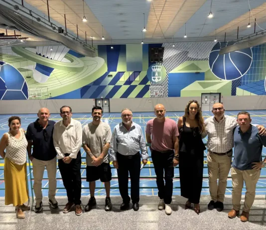 Un innovador mural otorga una imagen más moderna al Polideportivo El Limón Un innovador mural otorga una imagen más moderna al Polideportivo El Limón