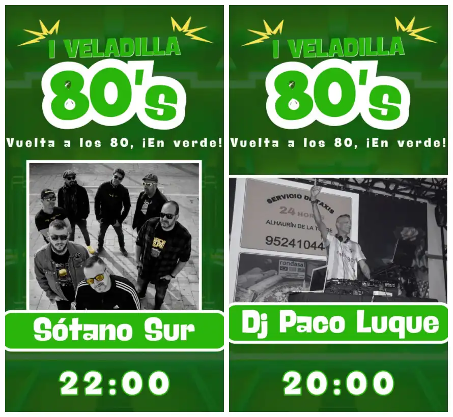 Los Verdes celebran este viernes, día 11, una veladilla dedicada a la década de los 80