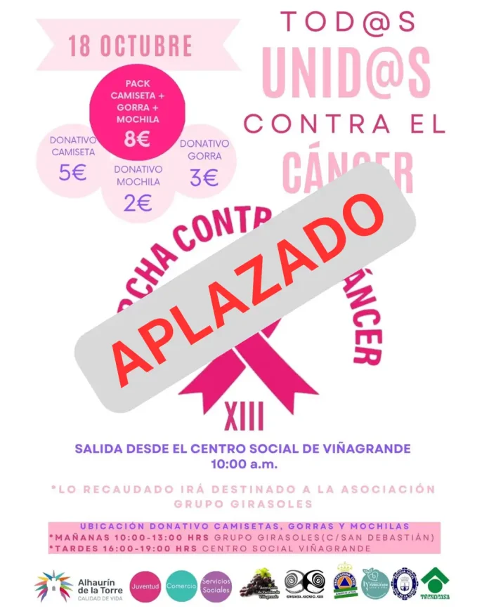 Aplazada por la lluvia la Marcha contra el Cáncer Aplazada por la lluvia la Marcha contra el Cáncer